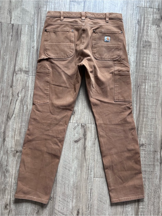 Carhartt Pants - Carhartt Brown Canvas Cargo carpenter Work Pants double knee straight fit